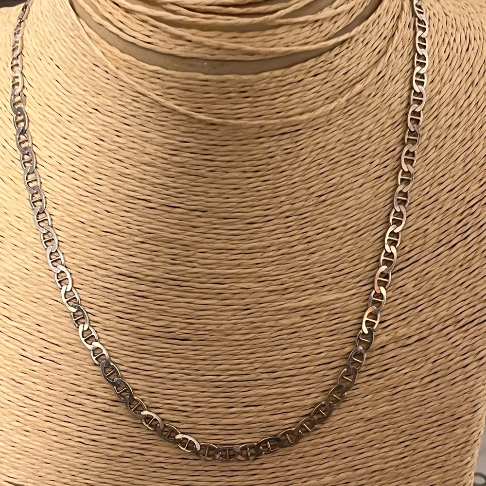 MARINER PRE-LOVED AUTHENTIC GENUINE STERLING SILVER FLAT LINKS CHAIN NECKLACE
